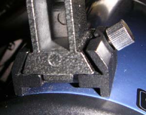 The base of the finderscope. It is elevated, so my red dot can't reach the target if mounted on the scope's surface.