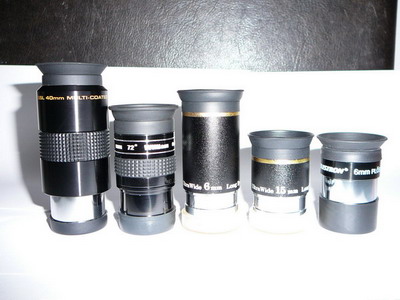 Meade 40mm , WO 20mm , Skywatcher 6mm , Skywatcher 15mm , Celestron 6mm